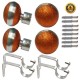 Stainless Steel And Alloy Curtain Finials With Heavy Supports Brackets Set (Copper)