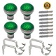 Stainless Steel And Alloy Curtain Finials With Heavy Supports Brackets Set ( Green )