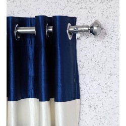 Silver Finish Stainless Steel And Alloy Curtain Finials With Heavy Supports Brackets Set