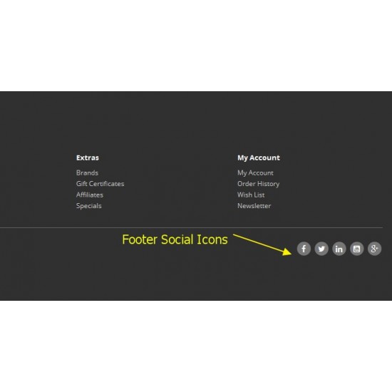Social Media Icons for Footer opencart 3x FREE
