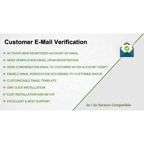 Customer E-Mail Verification for OpenCart 3x