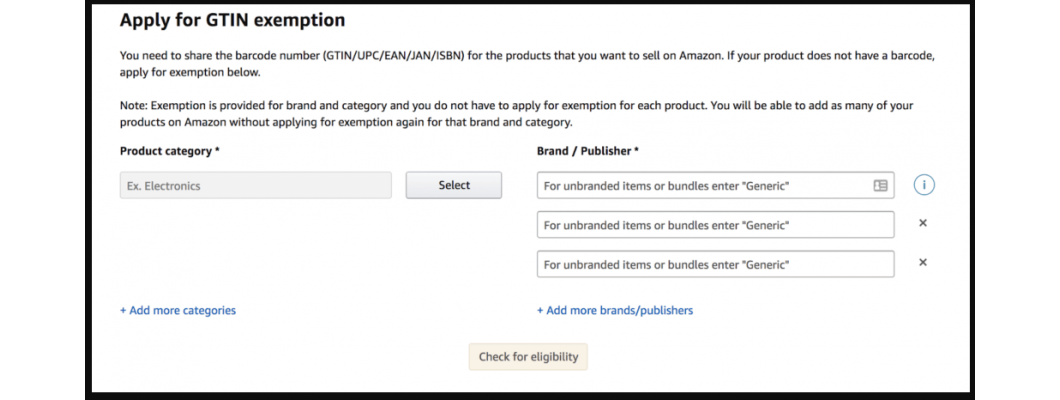 How to request an Amazon GTIN exemption