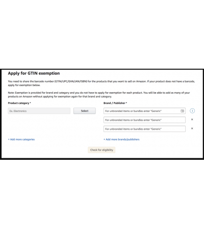 How to request an Amazon GTIN exemption