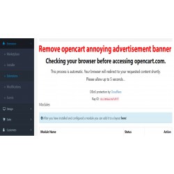 Remove opencart annoying advertisement banner