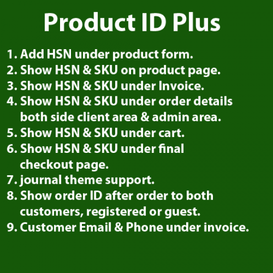 Product ID Plus for OpenCart3x 