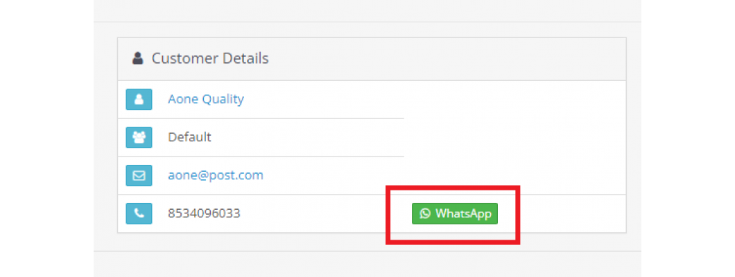 WhatsApp button under order info for OpenCart3x