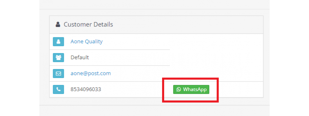 WhatsApp button under order info for OpenCart3x WhatsApp button under order info for OpenCart3x