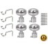 Stainless Steel And Alloy Curtain Finials With Heavy Supports Brackets Set