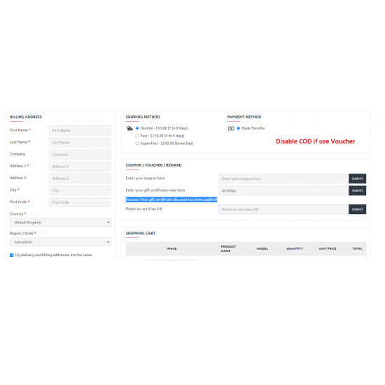 Disable (Disappear) Cash on Delivery if use coupon-voucher-reward opencart3x Disable (Disappear) Cash on Delivery if use coupon-voucher-reward opencart3x
