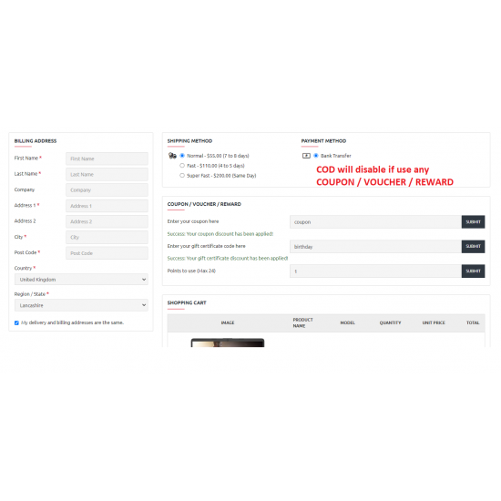 Disable (Disappear) Cash on Delivery if use coupon-voucher-reward opencart3x Disable (Disappear) Cash on Delivery if use coupon-voucher-reward opencart3x