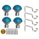 Turquoise Blue Stainless Steel And Alloy Curtain Finials With Heavy Supports Brackets Set For Doors & Windows