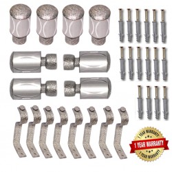 X-Cut Rich Set Of 8 Silver Curtain Brackets