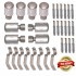 X-Cut Rich Set Of 8 Silver Curtain Brackets